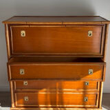 1970s wooden and bamboo bar cabinet