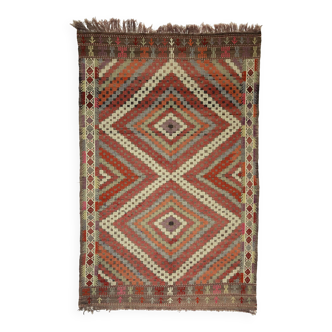 Tapis Kilim turc anatolien fait main vintage 290 cm x 183 cm