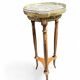 Louis XVI style tripod pedestal table, marble and brass, late 19th century
