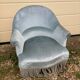Toad armchair in blue gray velvet