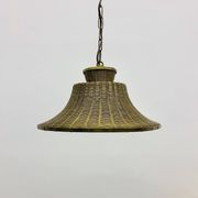 Woven brass wire hanging lamp , 1950s