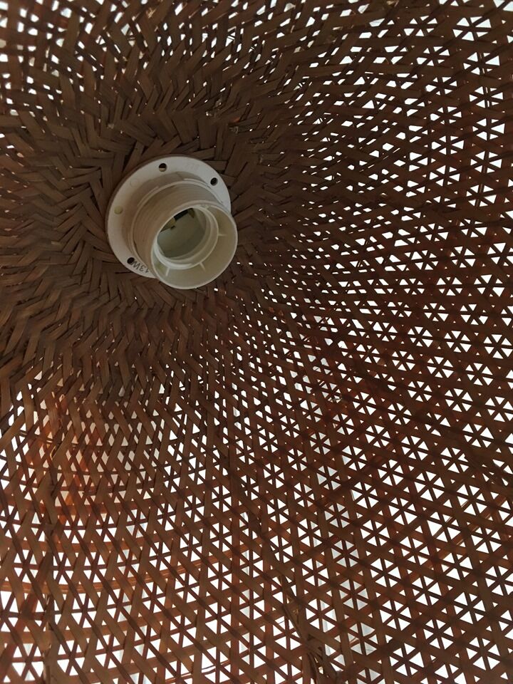 Vintage rafia hanging lamp