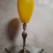 very large lamp bronze lampshade day opaque yellow glass 1940 about ,,57x15