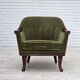 Fauteuil norvégien des années 1970, tissu de meuble vert, bois de teck,