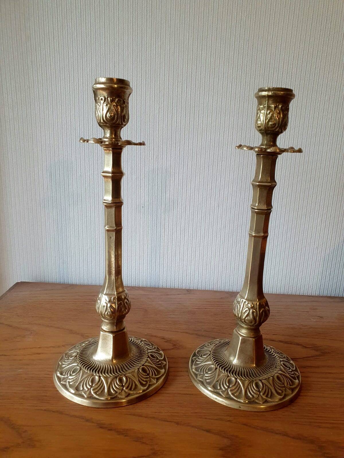 Pair of bronze candlesticks