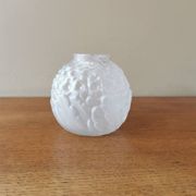 Small art deco ball vase in white glass paste