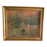 Cadre doré avec reproduction Claude Monet