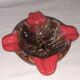 Vallauris Ashtray Signed – 1970s Ceramic – Organic Shape Red & Enamel