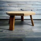Coffee table / brutalist coffee table in vintage oak