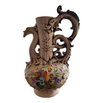 Large ceramic jug signed "Bassano Italy"