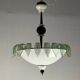 Venetian chandelier in white, black and green Murano glass sprinkled with gold, circa 1980