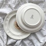 2 ivory “Pont aux Choux” soup plates, Gien earthenware