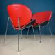 Set of red lounge chairs, Italy, 1990s
