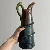 Pitcher in handcrafted enameled ceramic