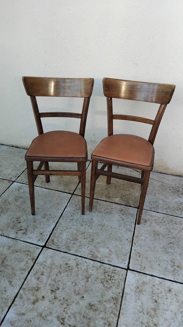 Paire de chaise vintage bistrot style BAUMANN