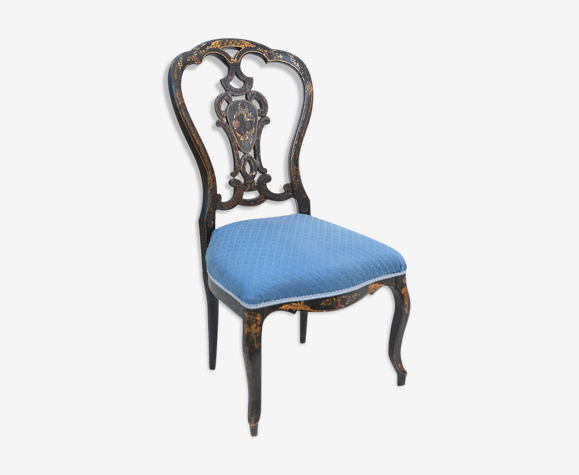 Chaise en bois noirci d'époque Napoléon III