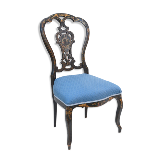 Chaise en bois noirci d'époque Napoléon III