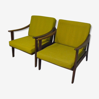 Paire de fauteuils style scandinave des années 60