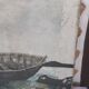 Oil painting on canvas old boat