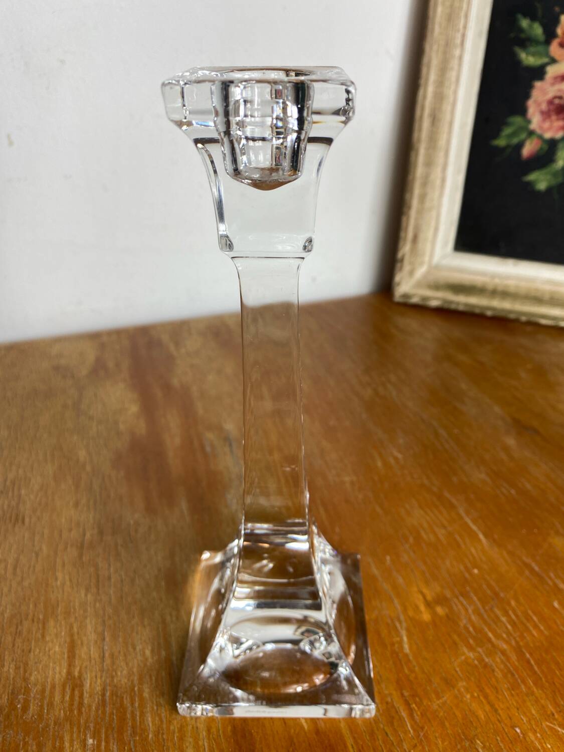 Pair of crystal candlesticks, Villeroy & Bosh