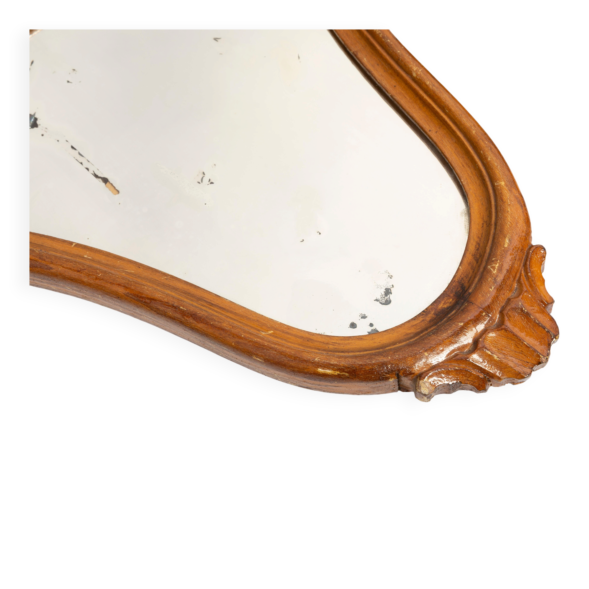 Pair of vintage Mid-Century decorative mirrors in a gold frame, Italy, 1960s.