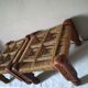 2 stools low Indian sharpoy in teak and rope