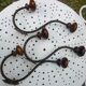 Lot de 3 porte-manteaux double patères bistrot bois et métal