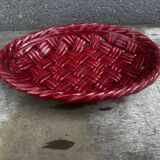 Corbeille, Vide Poche en céramique Tressée Vallauris années 50 L28cm/P20cm