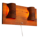Rectangular pinewood wall lamp with bur wood veneer shades