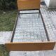 Bed in blond wood and feet 1950 vintage metal - 1 person