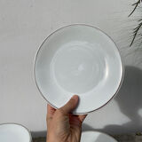 10 assiettes à dessert en porcelaine de Limoges blanches