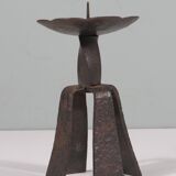 Hand forged vintage and brutalist candlestick