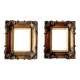 Pair of old carved wooden and plaster frames