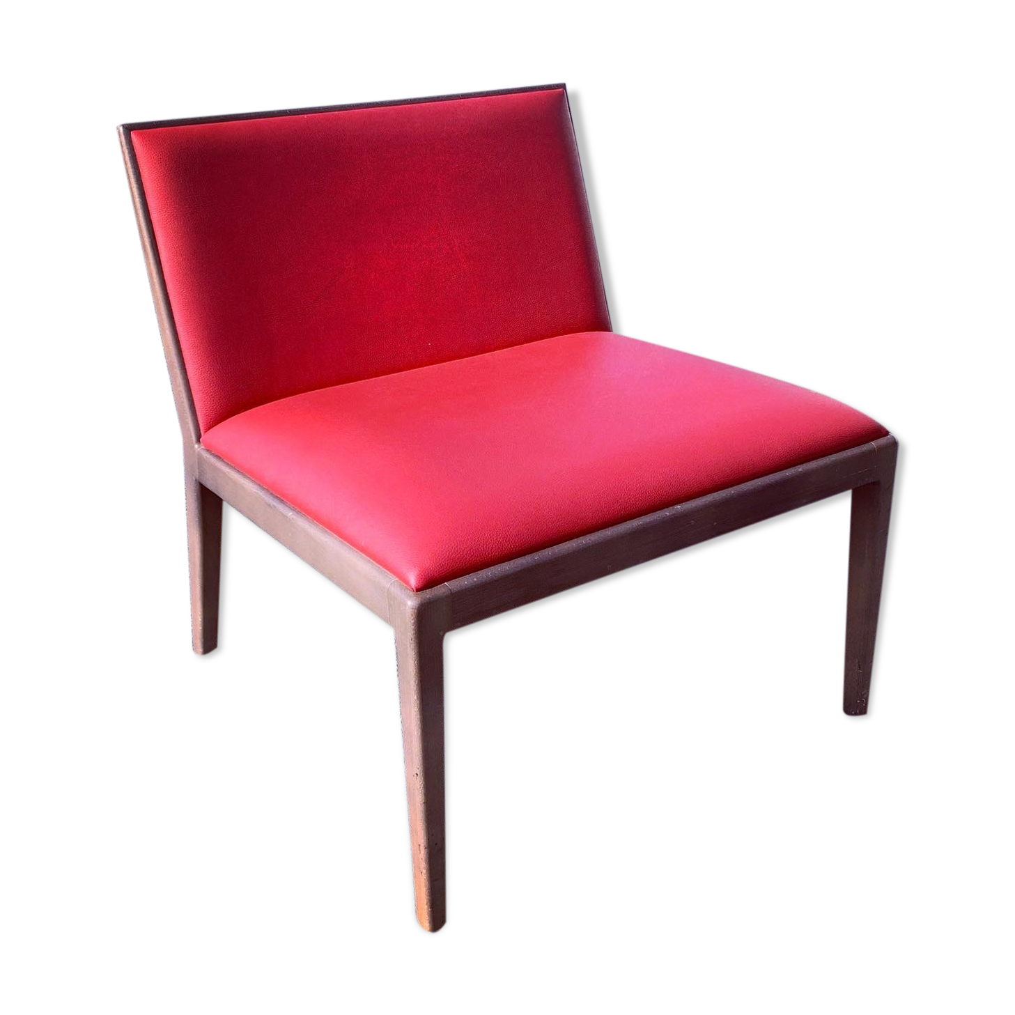Fauteuil Andreu World en skaï rouge