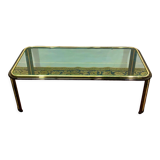 Glass coffee table, chromed steel, Design Italy 1960