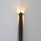 Black lacquered metal floor lamp, Italian work 1980