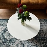 table basse ronde cannelée beige clair Ø 70 cm