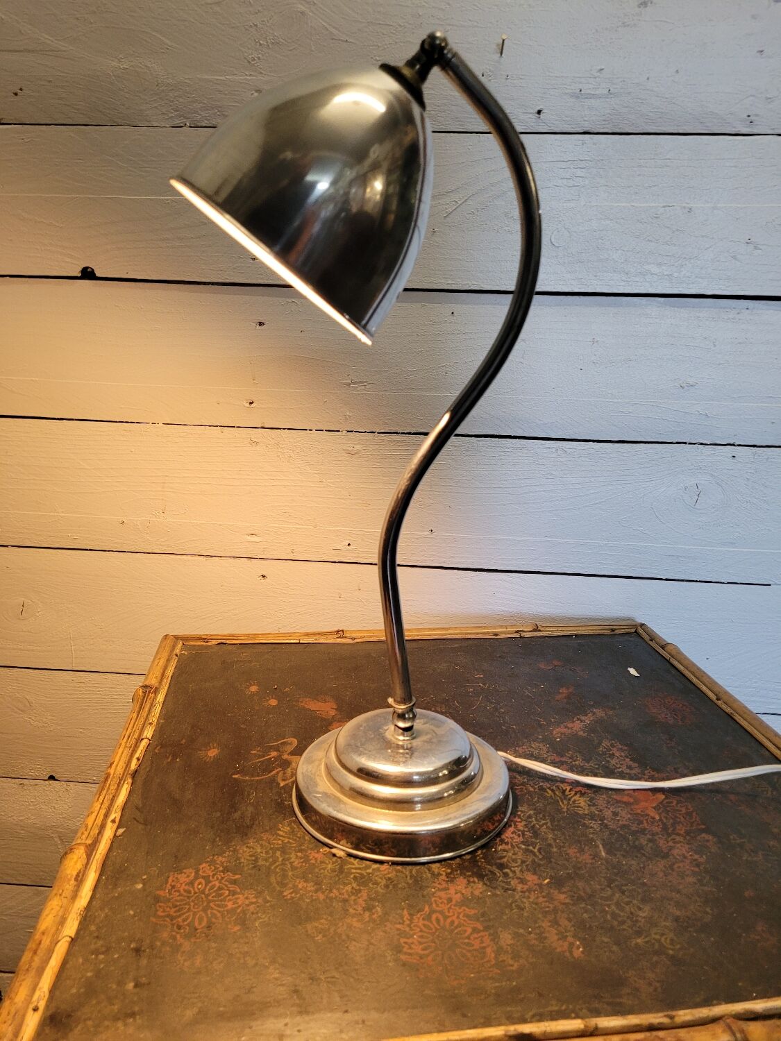 Table lamp chromed metal of the 50s