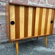 Petit meuble d’appoint pieds compas vintage design 1960