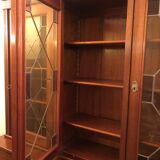 Mahogany wood bookcase and bronze handles