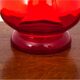 Red midcentury glass vase, Poland, 1970s