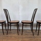 Lot 4 chairs bistrot wood curve stamp tuna and decor seat art nouveau