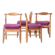 Guillerme et chambron oak 'fumay' mid-century dining chairs