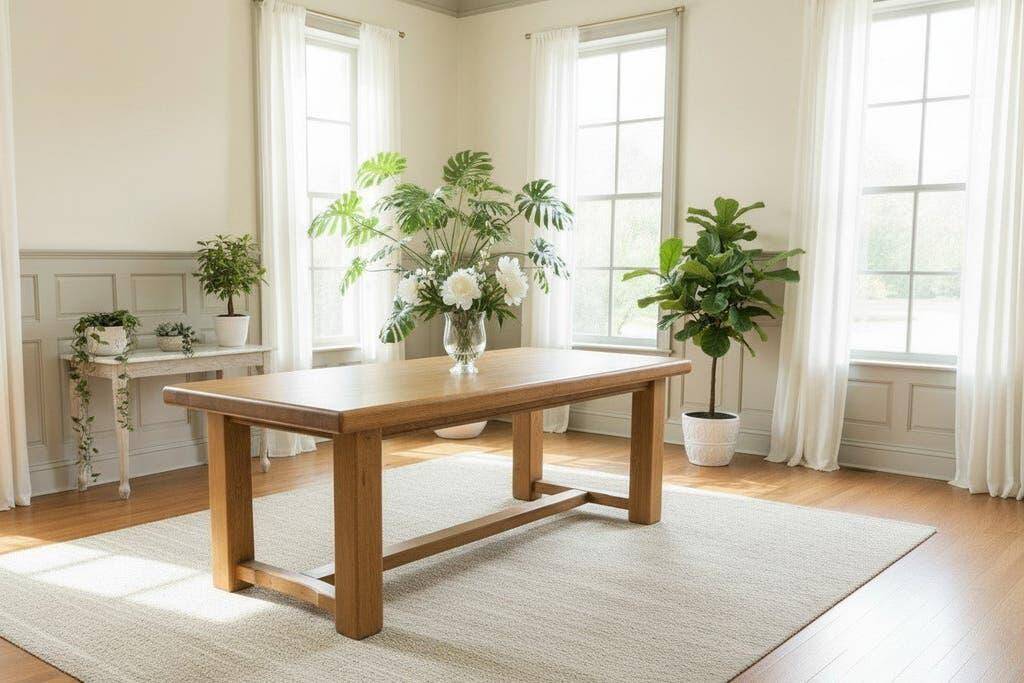 XL vintage dining table in solid wood