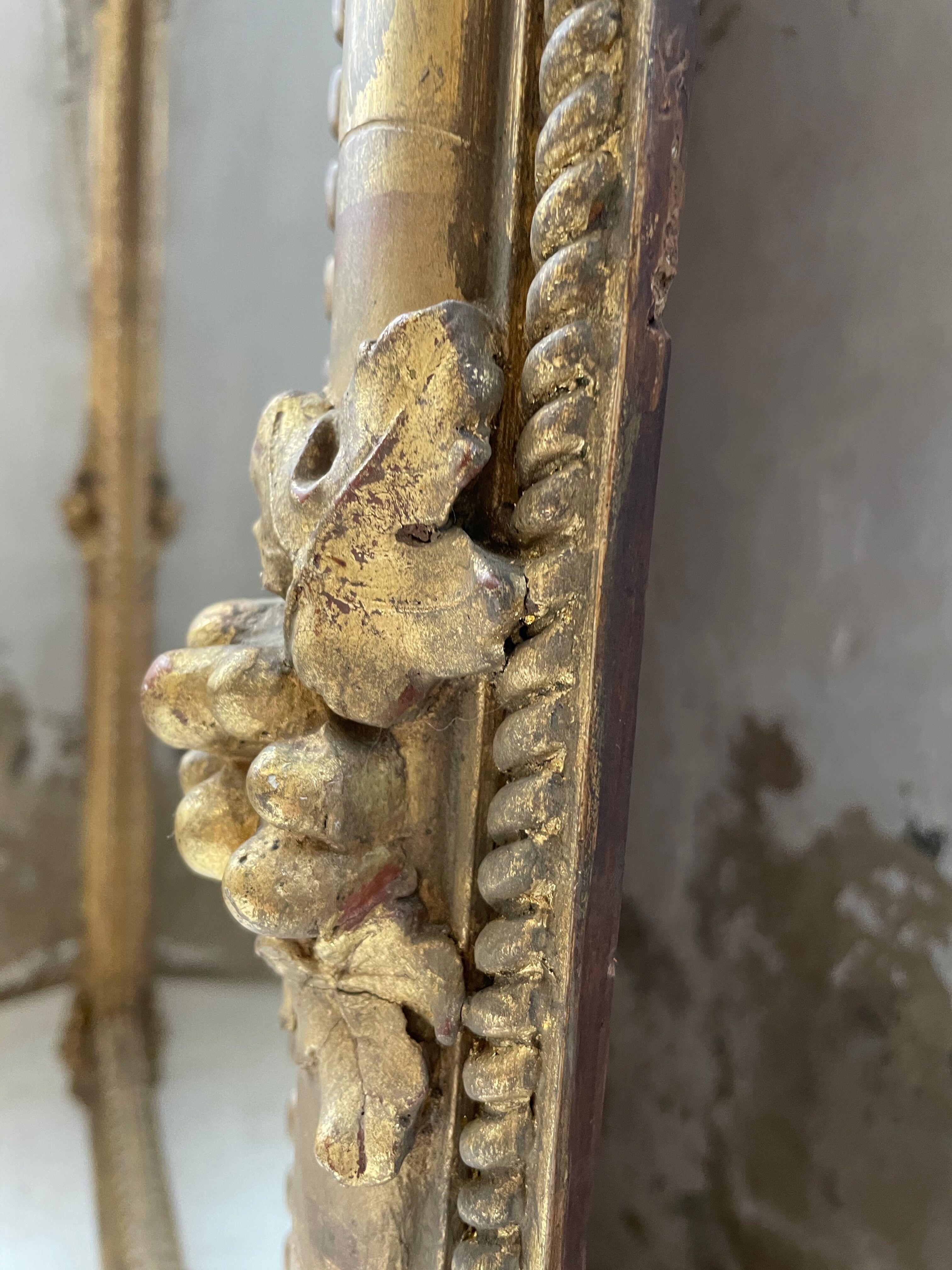 Louis Philippe Flowered Mirror 19th 84x150cm