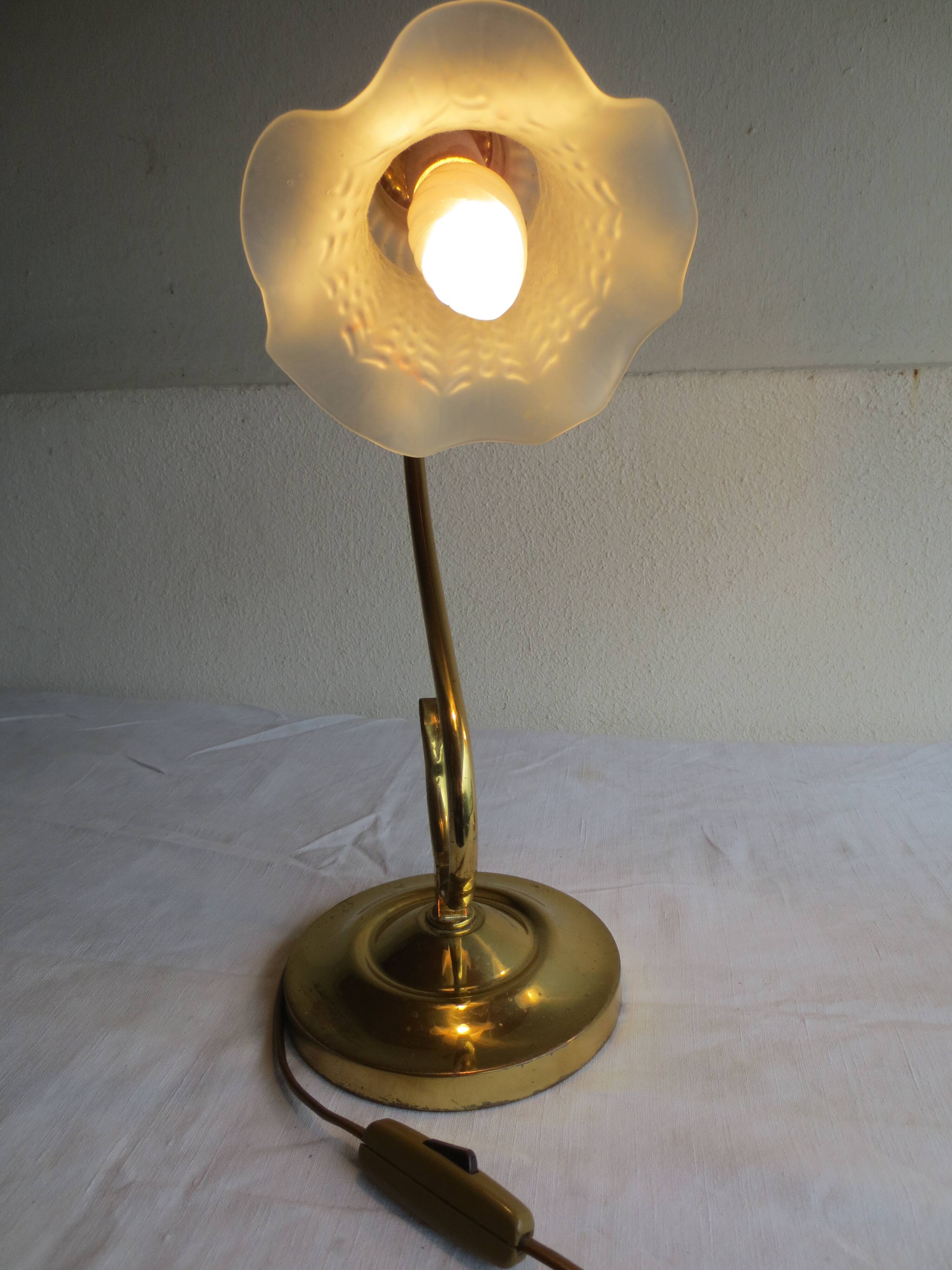 duo de lampe de table en métal doré