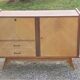 Enfilade of the 50s in oak and mahogany feet compass