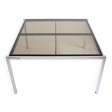 Milo Baughman chrome and smoked glass dining table – 1970 – Italy