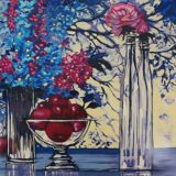 Michel Henry: Bluish still life, original signed silkscreen print