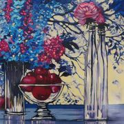 Michel Henry : Nature morte bleutée, sérigraphie originale signée